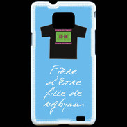 Coque Samsung Galaxy S2 Fille de rugbyman Bonus offensif-défensif Bleu 2