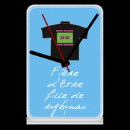 Pendule de bureau Fille de rugbyman Bonus offensif-défensif Bleu 2
