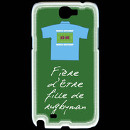 Coque Samsung Galaxy Note 2 Fille de rugbyman Bonus offensif-défensif Vert 2