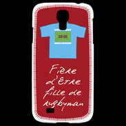 Coque Samsung Galaxy S4 Fille de rugbyman Bonus offensif-défensif Rouge 2