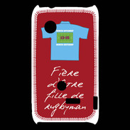Coque Sony Xperia Typo Fille de rugbyman Bonus offensif-défensif Rouge 2