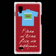 Coque LG Optimus L9 Fille de rugbyman Bonus offensif-défensif Rouge 2