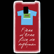 Coque LG P990 Fille de rugbyman Bonus offensif-défensif Rouge 2