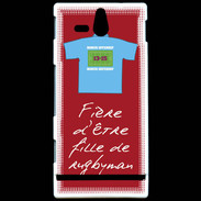 Coque Sony Xperia U Fille de rugbyman Bonus offensif-défensif Rouge 2