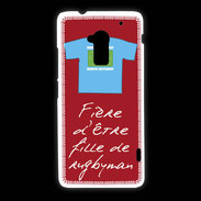 Coque HTC One Max Fille de rugbyman Bonus offensif-défensif Rouge 2