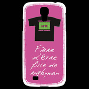 Coque Samsung Galaxy S4 Fille de rugbyman Bonus offensif-défensif Rose 2