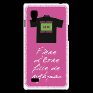 Coque LG Optimus L9 Fille de rugbyman Bonus offensif-défensif Rose 2