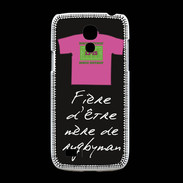 Coque Samsung Galaxy S4mini Mère de rugbyman Bonus offensif-défensif Noir 