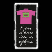 Coque Sony Xpéria Z1 Mère de rugbyman Bonus offensif-défensif Noir 