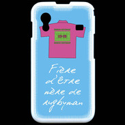 Coque Samsung ACE S5830 Mère de rugbyman Bonus offensif-défensif Bleu