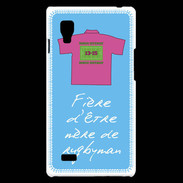 Coque LG Optimus L9 Mère de rugbyman Bonus offensif-défensif Bleu