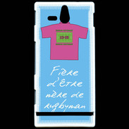 Coque Sony Xperia U Mère de rugbyman Bonus offensif-défensif Bleu