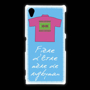 Coque Sony Xpéria Z1 Mère de rugbyman Bonus offensif-défensif Bleu