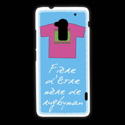 Coque HTC One Max Mère de rugbyman Bonus offensif-défensif Bleu