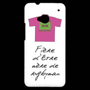 Coque HTC One Mère de rugbyman Bonus offensif-défensif Blanc