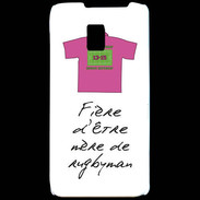 Coque LG P990 Mère de rugbyman Bonus offensif-défensif Blanc