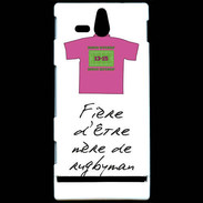 Coque Sony Xperia U Mère de rugbyman Bonus offensif-défensif Blanc