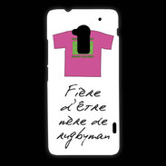 Coque HTC One Max Mère de rugbyman Bonus offensif-défensif Blanc
