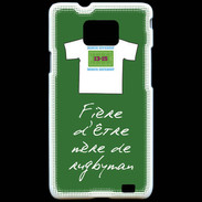 Coque Samsung Galaxy S2 Mère de rugbyman Bonus offensif-défensif Vert
