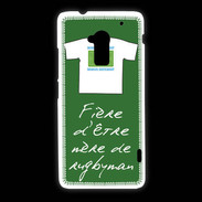 Coque HTC One Max Mère de rugbyman Bonus offensif-défensif Vert
