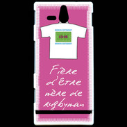 Coque Sony Xperia U Mère de rugbyman Bonus offensif-défensif Rose
