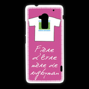 Coque HTC One Max Mère de rugbyman Bonus offensif-défensif Rose