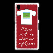 Coque Sony Xpéria Z1 Mère de rugbyman Bonus offensif-défensif Rouge