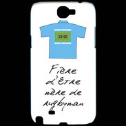 Coque Samsung Galaxy Note 2 Mère de rugbyman Bonus offensif-défensif Blanc 2