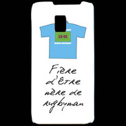 Coque LG P990 Mère de rugbyman Bonus offensif-défensif Blanc 2