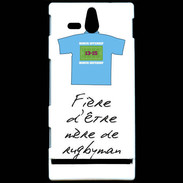 Coque Sony Xperia U Mère de rugbyman Bonus offensif-défensif Blanc 2