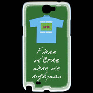 Coque Samsung Galaxy Note 2 Mère de rugbyman Bonus offensif-défensif Vert 2