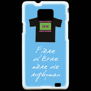 Coque Samsung Galaxy S2 Mère de rugbyman Bonus offensif-défensif Bleu 2