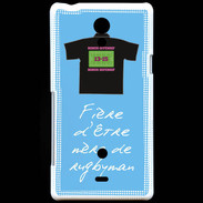 Coque Sony Xperia T Mère de rugbyman Bonus offensif-défensif Bleu 2