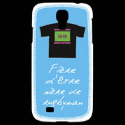Coque Samsung Galaxy S4 Mère de rugbyman Bonus offensif-défensif Bleu 2