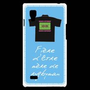 Coque LG Optimus L9 Mère de rugbyman Bonus offensif-défensif Bleu 2