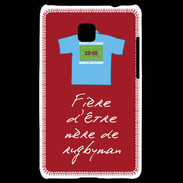 Coque LG Optimus L3 II Mère de rugbyman Bonus offensif-défensif Rouge 2