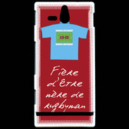 Coque Sony Xperia U Mère de rugbyman Bonus offensif-défensif Rouge 2