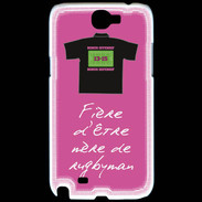 Coque Samsung Galaxy Note 2 Mère de rugbyman Bonus offensif-défensif Rose 2