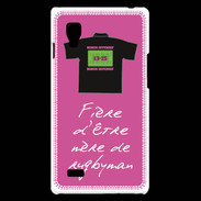 Coque LG Optimus L9 Mère de rugbyman Bonus offensif-défensif Rose 2