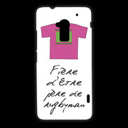 Coque HTC One Max Père de rugbyman Bonus offensif-défensif Blanc