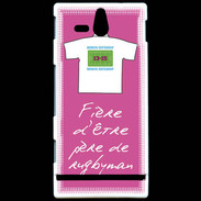 Coque Sony Xperia U Père de rugbyman Bonus offensif-défensif Rose