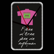 Grande pendule murale Père de rugbyman Bonus offensif-défensif Noir