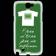Coque Samsung Galaxy Note 2 Père de rugbyman Bonus offensif-défensif Vert