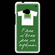 Coque HTC One Père de rugbyman Bonus offensif-défensif Vert