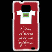 Coque Samsung Galaxy S2 Père de rugbyman Bonus offensif-défensif Rouge