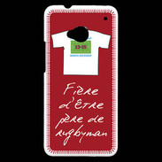 Coque HTC One Père de rugbyman Bonus offensif-défensif Rouge