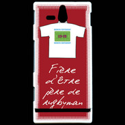 Coque Sony Xperia U Père de rugbyman Bonus offensif-défensif Rouge