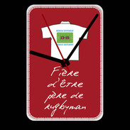 Grande pendule murale Père de rugbyman Bonus offensif-défensif Rouge