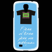 Coque Samsung Galaxy S4 Père de rugbyman Bonus offensif-défensif Bleu 2