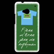 Coque HTC One Père de rugbyman Bonus offensif-défensif Vert 2